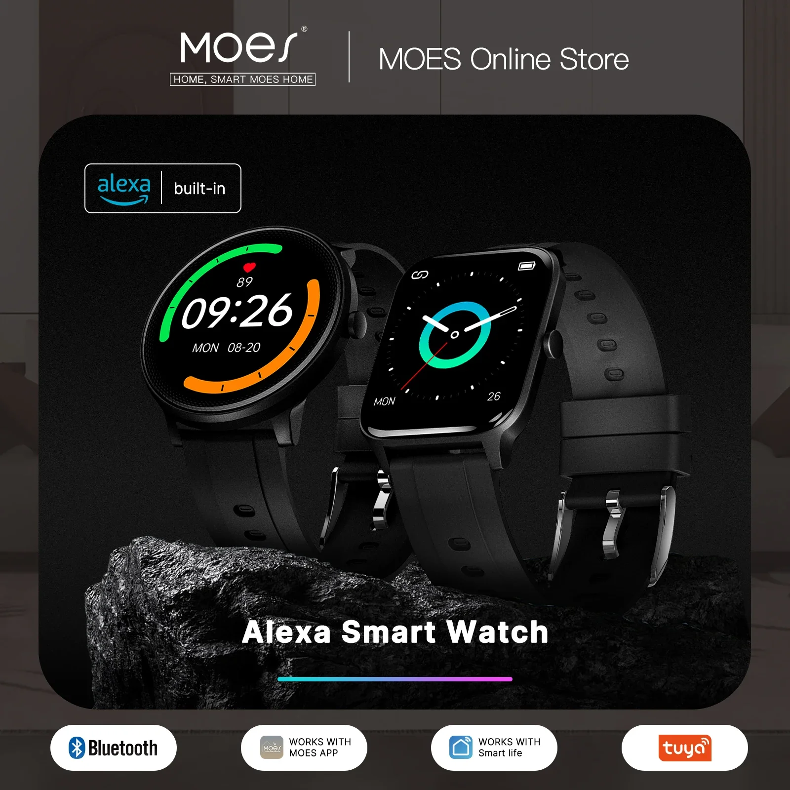 MOES Smart Watch Alexa Built-i - Smartwatch Touch review and price
